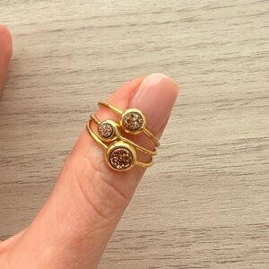 Gold plated rings set size- Size 7.5/8